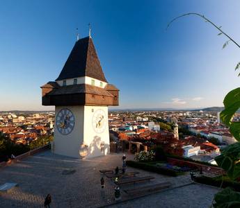 Am Grazer Schlossberg befindet sich der Uhrturm.