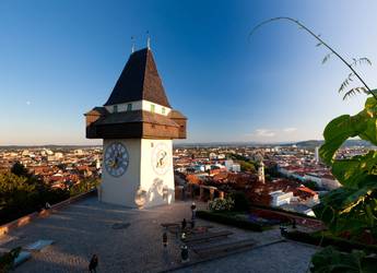 Am Grazer Schlossberg befindet sich der Uhrturm.